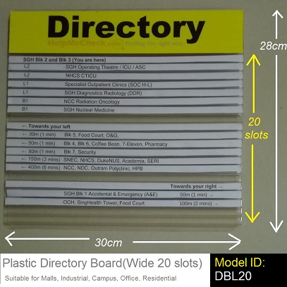 Low Cost Directory Board Wide 20 Slots